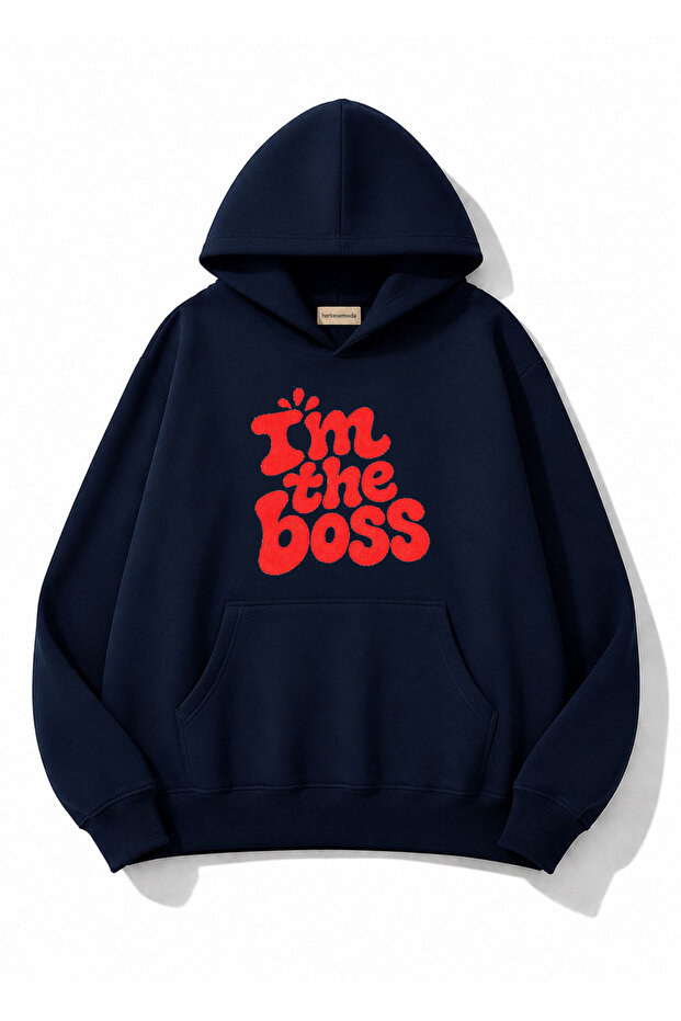 Text Printed Hooded 2 Thread Raster Sweatshirt