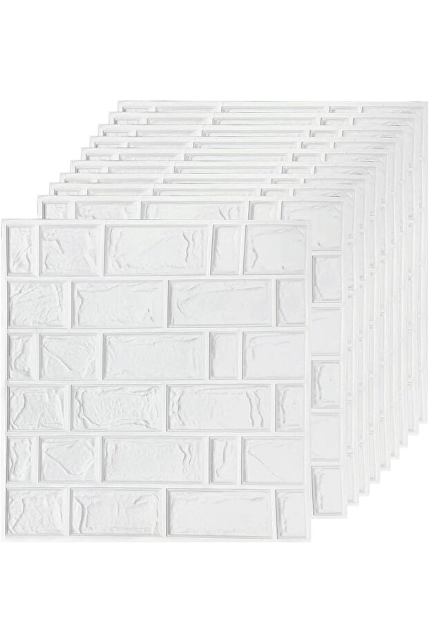 30Pcs 3D Wall Sticker Wall Panels White Brick Wallpaper Self-Adhesive Waterproof PE Foam for Living Room TV Wall and Home Decor
