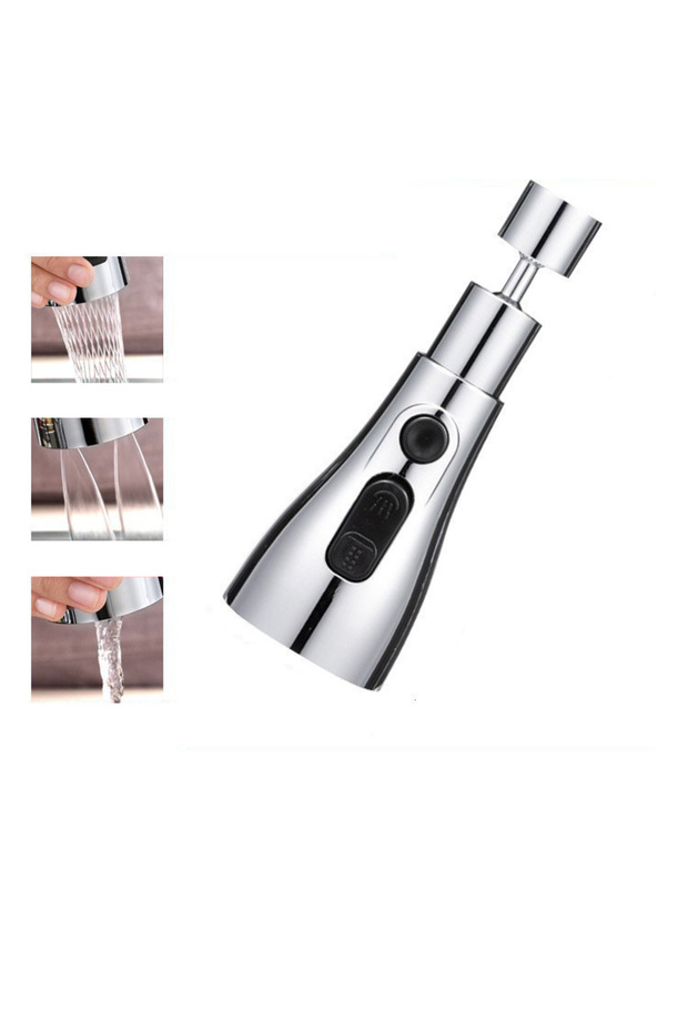 360-degree rotating kitchen faucet extender with 3 adjustable modes