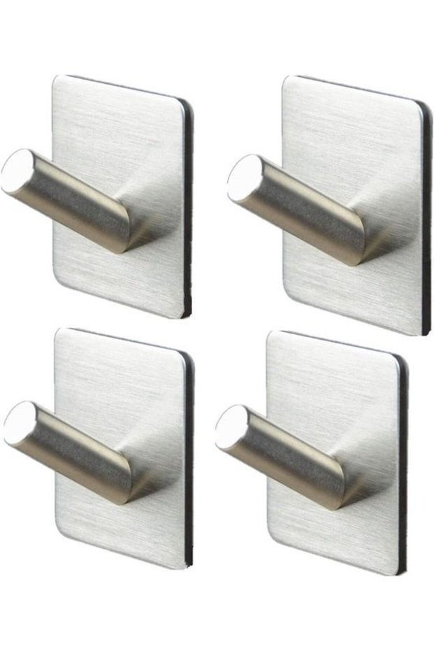 Heavy-Duty Stainless Steel Hooks for Kitchens Bathrooms Hanging Pots Towels Clothes Set of 4 Max Load Capacity 2 kg Each