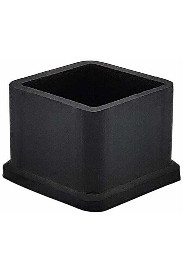 2.5 x 2.5 cm (1 inch x 1 inch) 16-piece protective caps for chair or table legs, thickened, square, black rubber.
