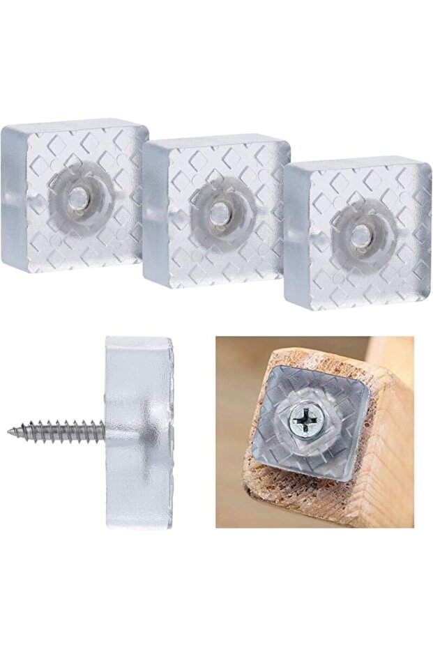 20-pack anti-slip rubber mats, square furniture leg protectors, suitable for chairs, sofas, and square cushions.