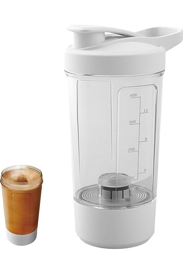 400ml self-stirring cup, rechargeable protein powder shaker with automatic stirring, USB-C interface, for coffee, tea, milk, protein powder.
