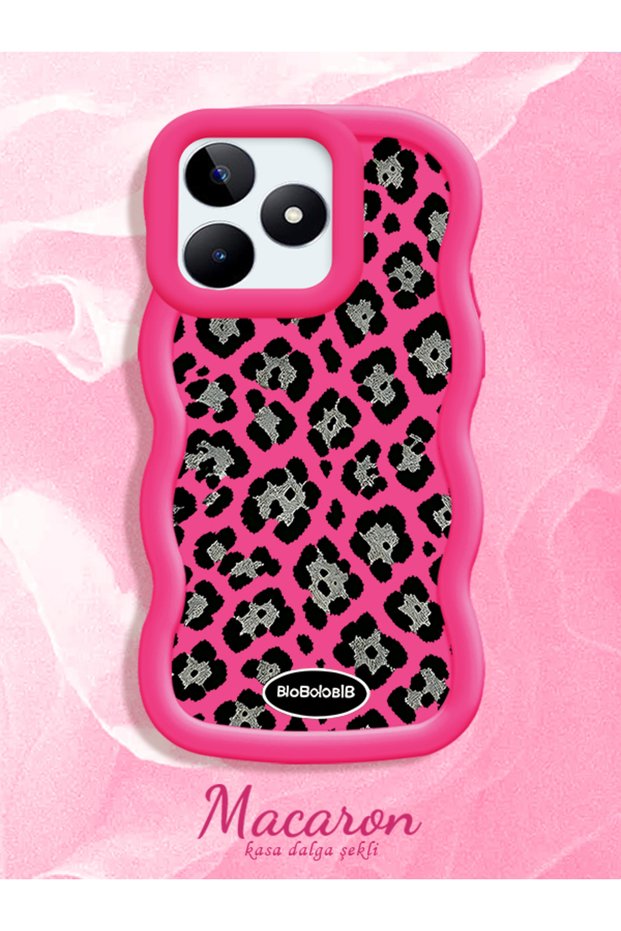 Realme C51/C53 Compatible Wavy Frame Leopard Print High Quality Silicone Phone Case