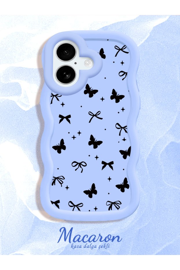 iPhone 16 Compatible Thin Butterfly Bow Printed Soft Structure Daily Use Phone Case