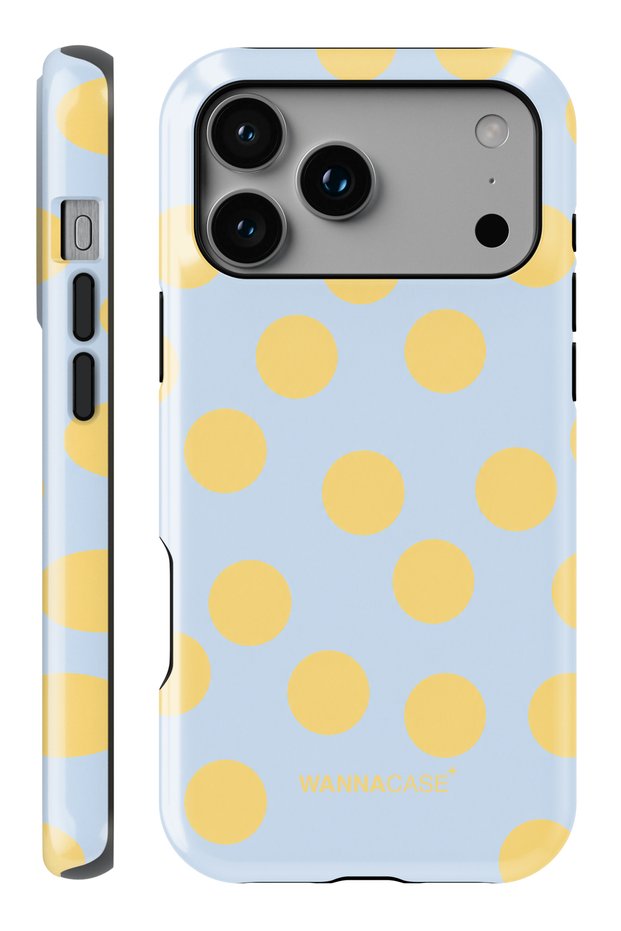 (Magsafe) iPhone 17 Pro Yellow Polka Dot Double Layer Essential Tough Phone Case