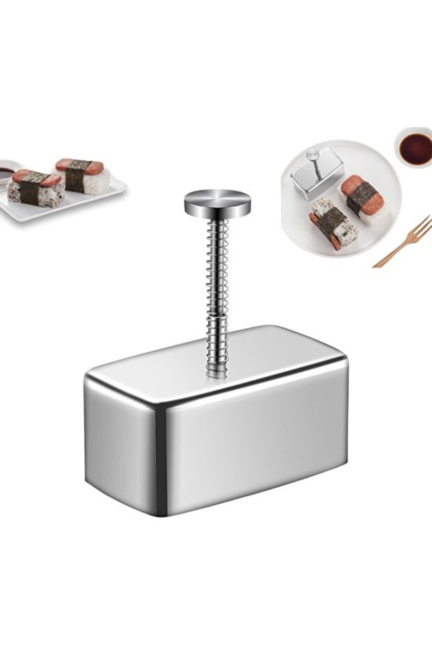 1-Piece Stainless Steel Rice Ball Mold, triangle, 11.5x10.2x5.7cm, silver, seaweed DIY tool