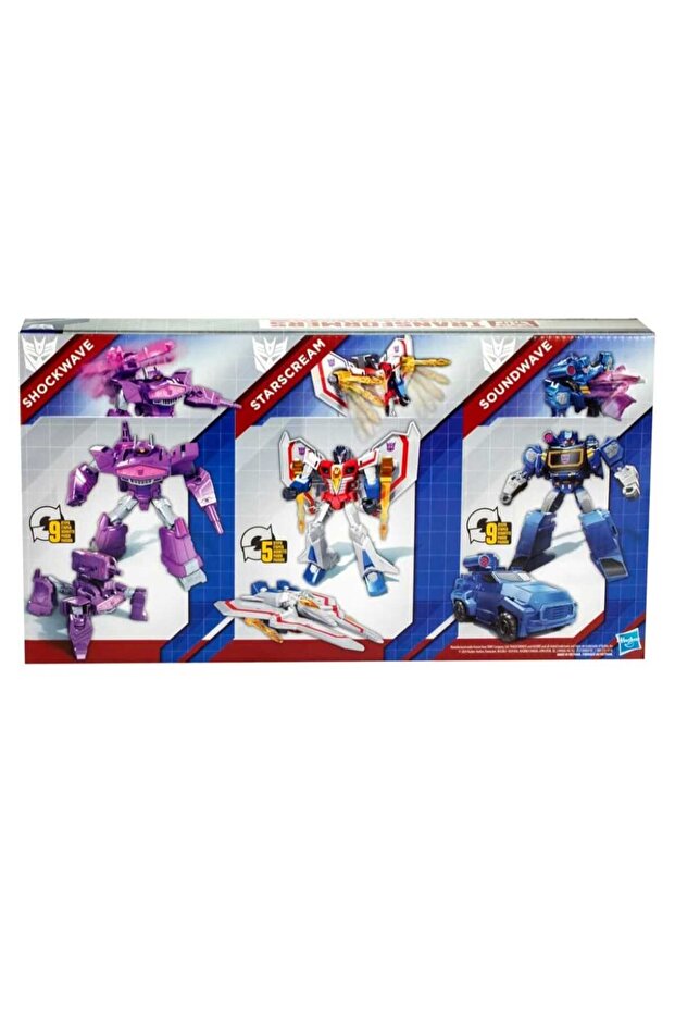 Transformers Action Figure 3-Pack: Shockwave, Starscream, and Soundwave