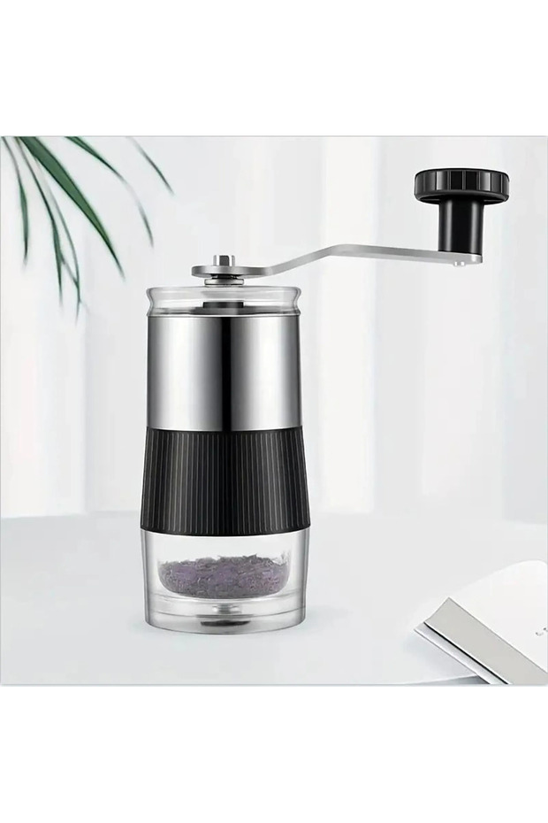 Small manual coffee grinder, compact handheld coffee grinder, stainless steel coffee bean grinder, fresh grinding device for travel and camping.