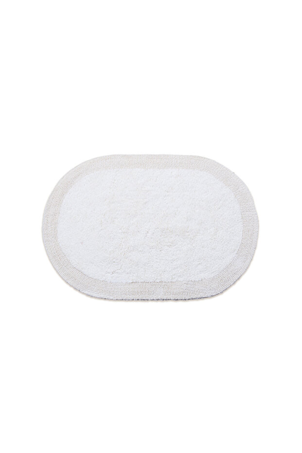 Reversible 100% Cotton Oval Bath Mat 60x90 cm – Ivory | 2000 GSM