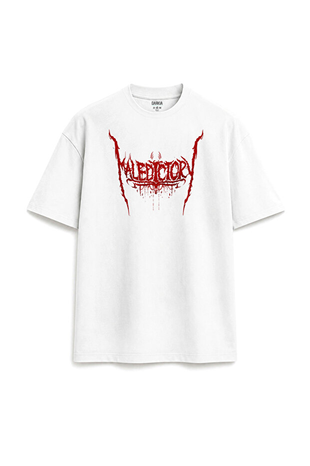 Maledictory Death Metal Band Custom Design Printed Unisex White T-Shirt