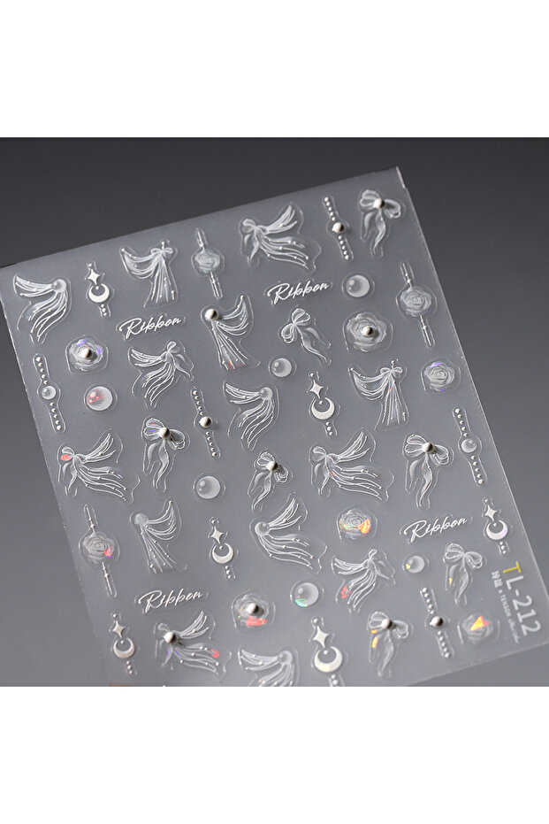 1pcs 1pcs Crystal Diamond Nail Stickers 5D Laser Bowknot Star Moon Pearl Totem Heart 3D Adhesive Jap