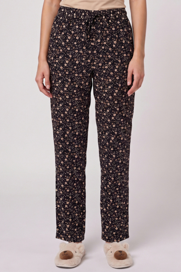 Patterned Pyjama Pants with Drawstring Waist