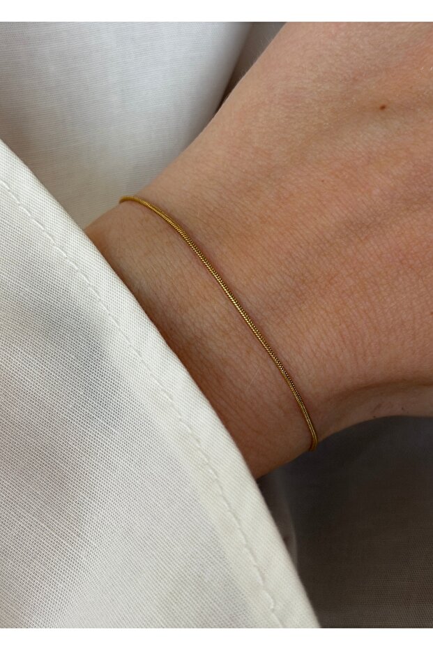Steel Unisex Thin Italian Chain Bracelet 16+5 cm