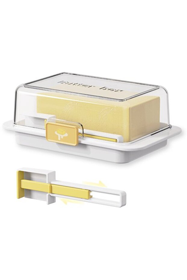 Butter storage box, cut packaging, yellow and white