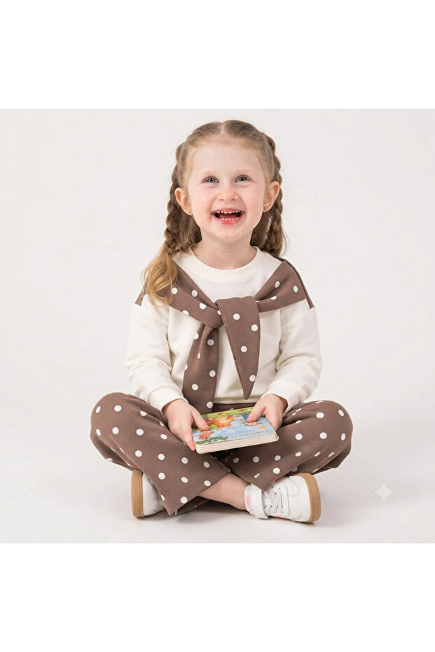 Girls' Polka Dot Top+Bottom Set