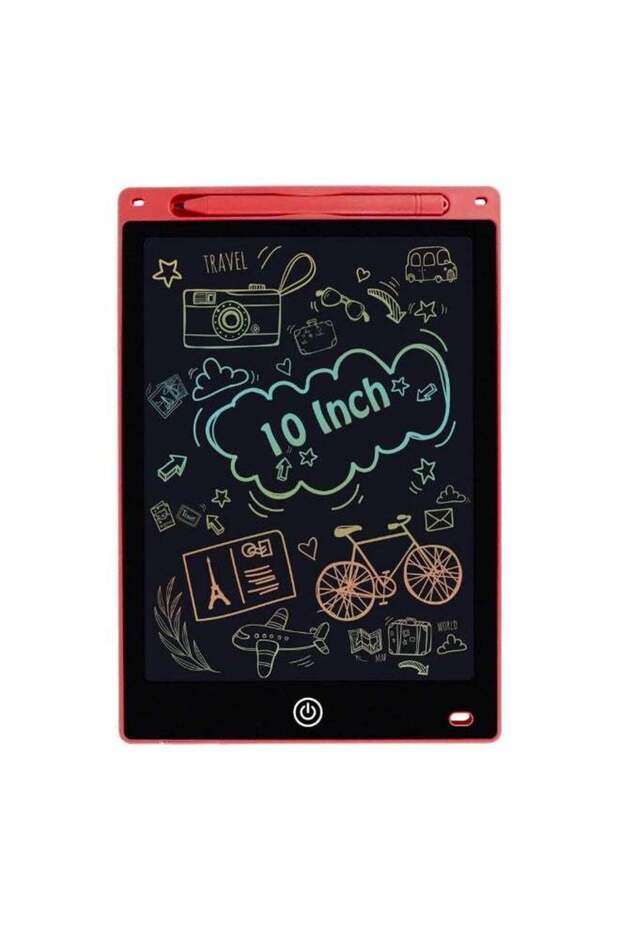 10 Inch Doodle Pad Portable Erasable Reusable Writing and Drawing Pad, Learning Toys Kids Writing Board for Boys and Girls (Red)