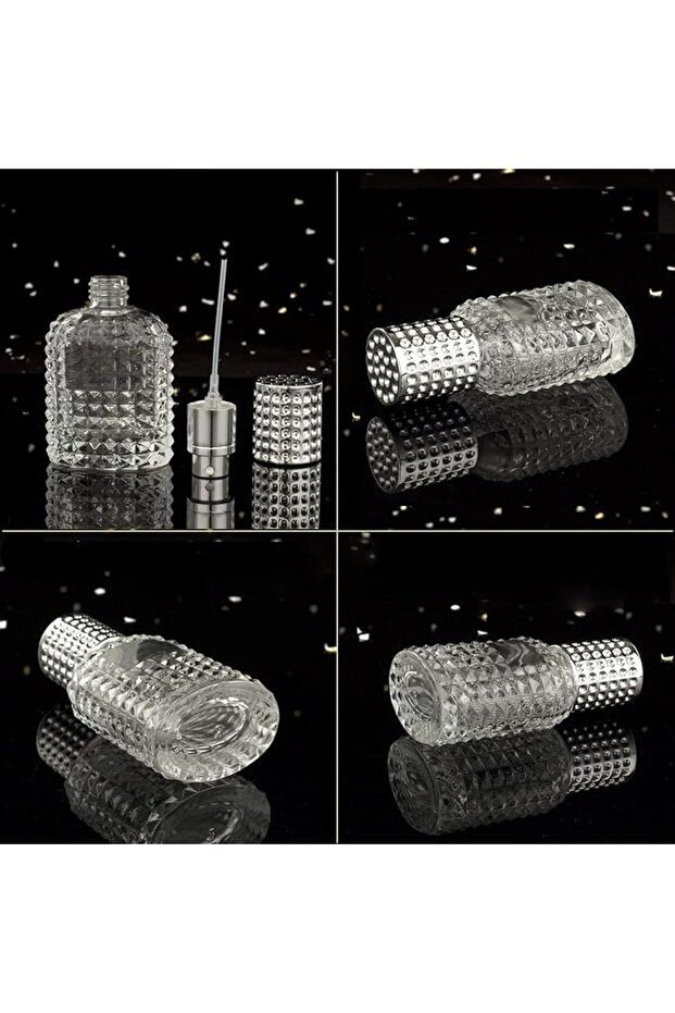 2 Pack Travel Perfume Glass Spray Bottles, 30ml & 50ml Pineapple Design Refillable Atomizers, Square
