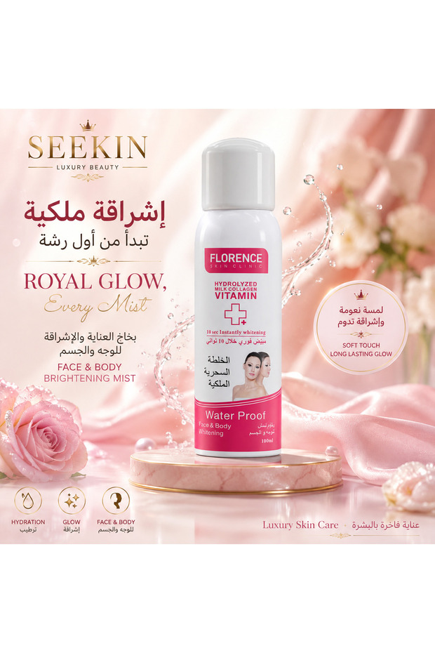 Seekin Florence Skin Clinic Collagen & Milk Extract Vitamin C Spray for Face & Body - Daily Care & Radiance 100ml