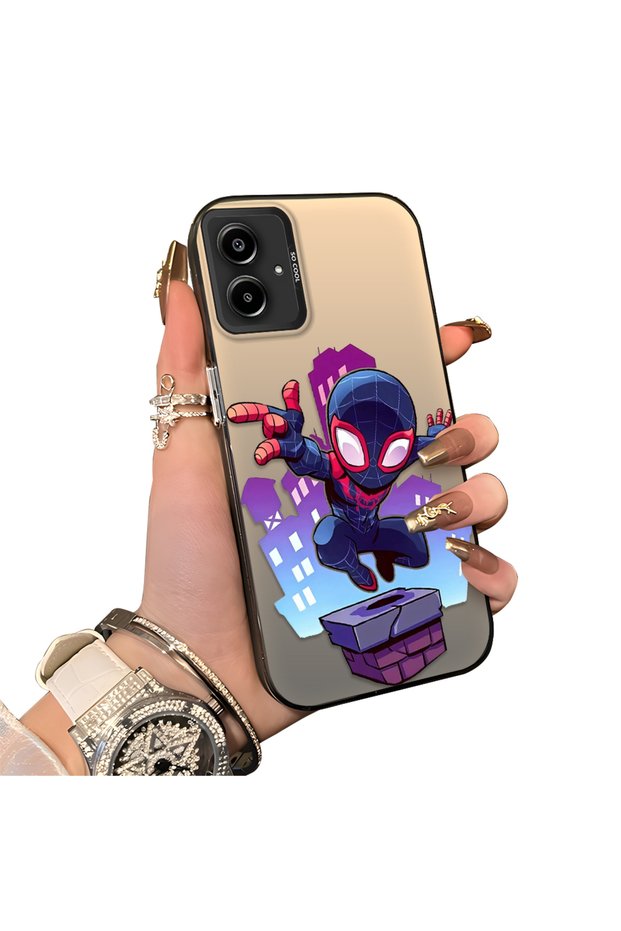Samsung Galaxy A06 Compatible Silicone Edge Hard Back Case Couple Phone Case Spiderman Patterned