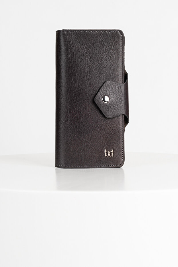 Lehix Genuine Leather Wallet with Compartments Anthracite