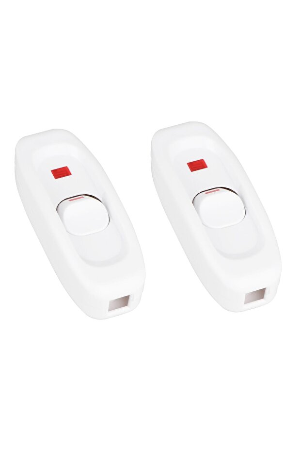 2pcs white 2pcs Inline Switch Cord Appliance Black/ White Switch Button ON OFF for Lamp Replacement