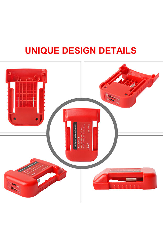 Red for EINHELL Adaptor for Einhell for Dewalt for Makita for Bosch 18V/20V Battery to Power Bank PD