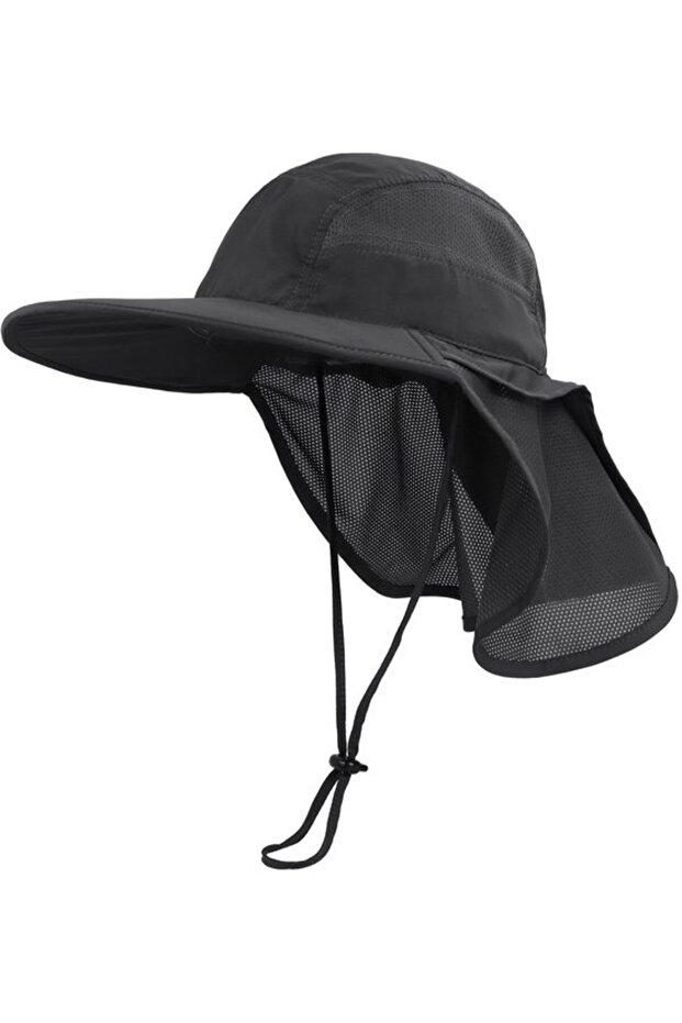 Sun hat with neck protection UPF50+ dark blue.