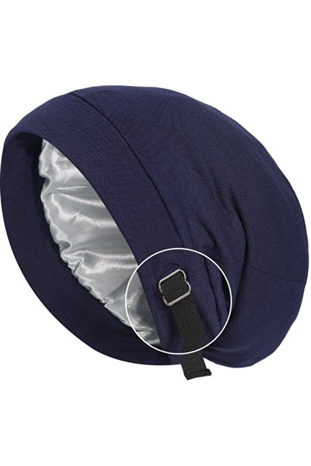 Silk sleep cap snow white satin cotton unisex breathable.