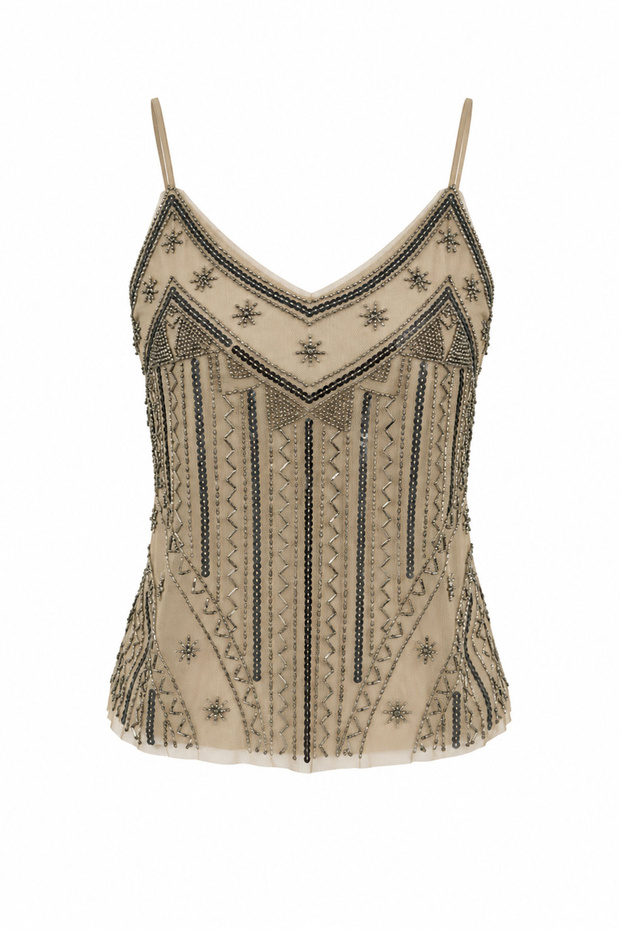 Sequin and Stone Embellished Blouse
