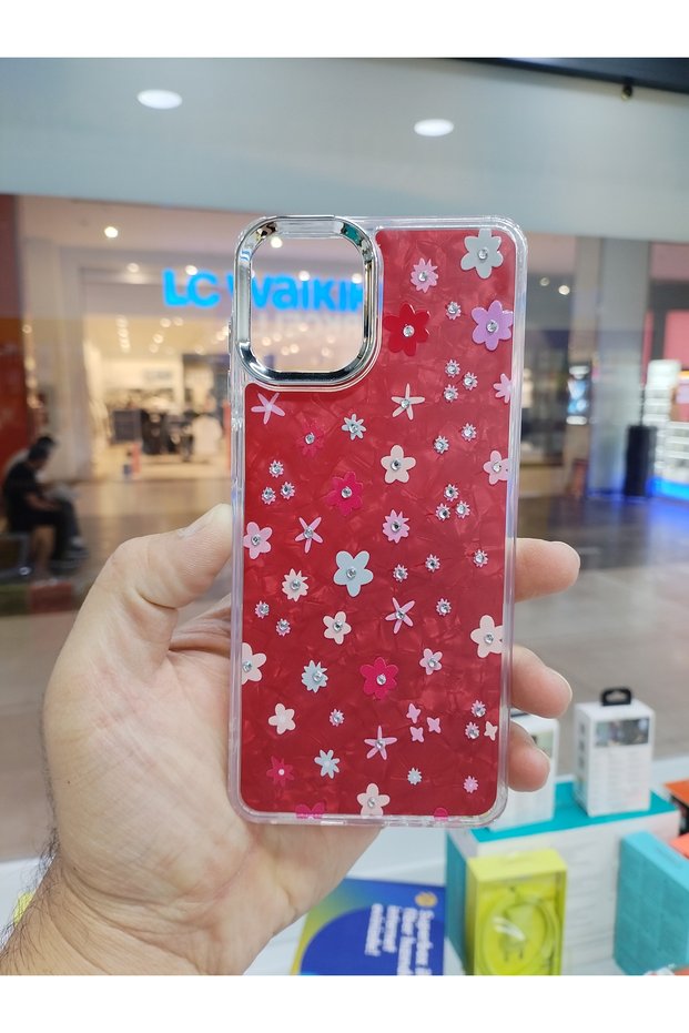 Samsung Galaxy A07 Daisy Shine Stone Flower Patterned Shiny Case