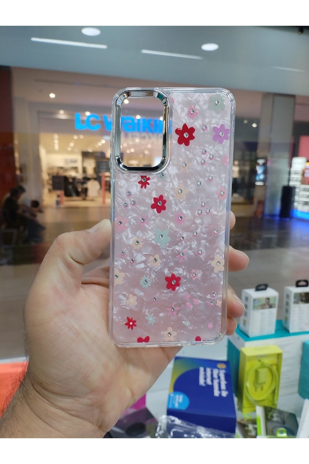 Samsung Galaxy A13 Daisy Shine Stone Flower Patterned Shiny Case