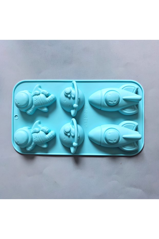 012blue 1pc Creative Rocket Astronaut Shaped Silicone Mold, Perfect for Cakes, Desserts, Jellies, Ch