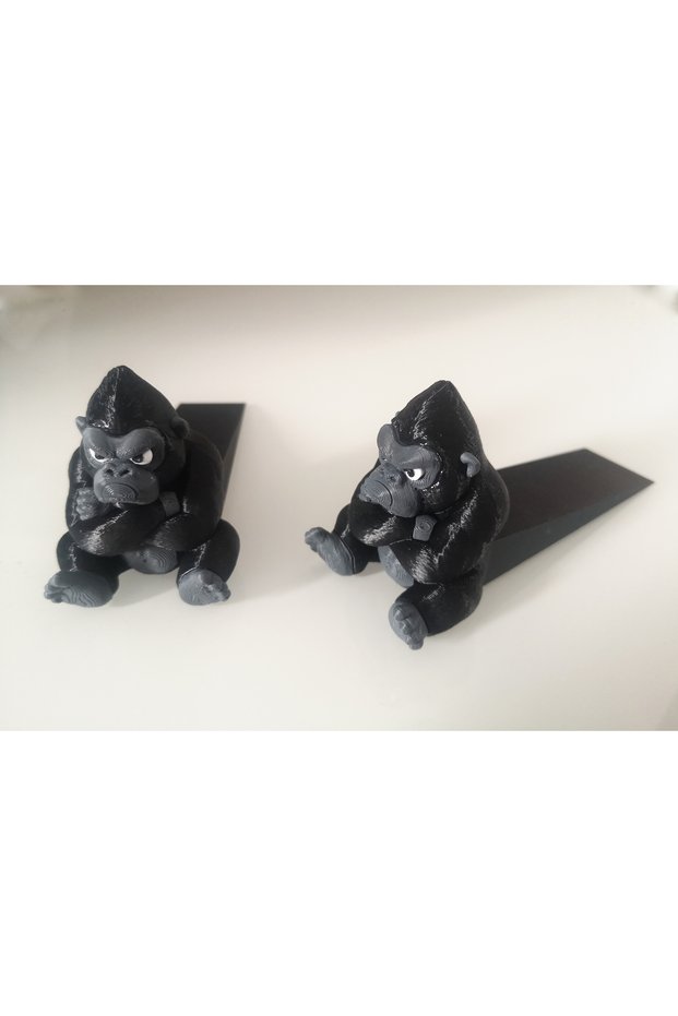 Kapı Tutucu, Kapı Stoperi, Somurtkan Goril, 3D Baskı (2 Adet)