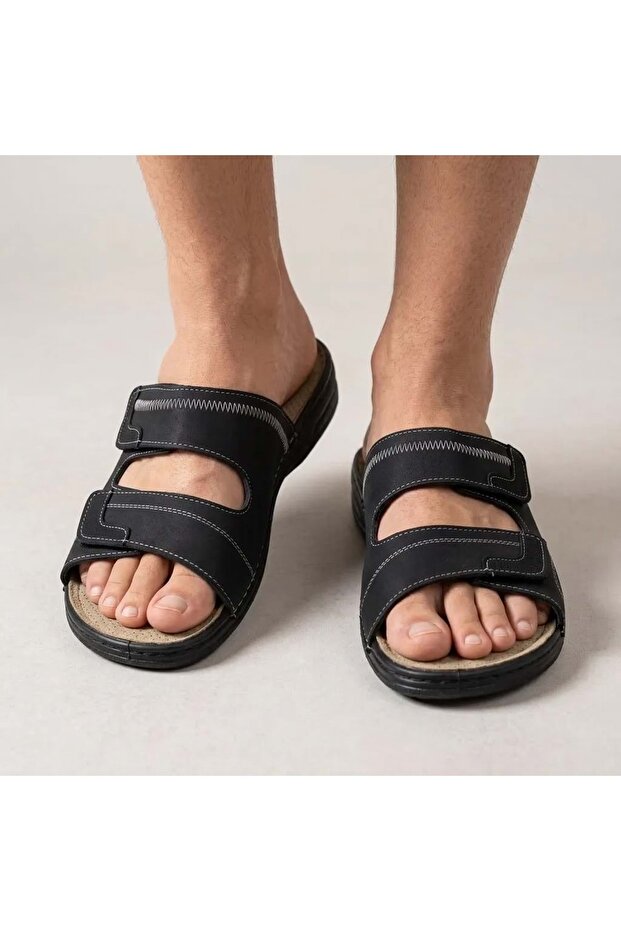 Fully Orthopedic Double Velcro Soft Sole Men's Slippers