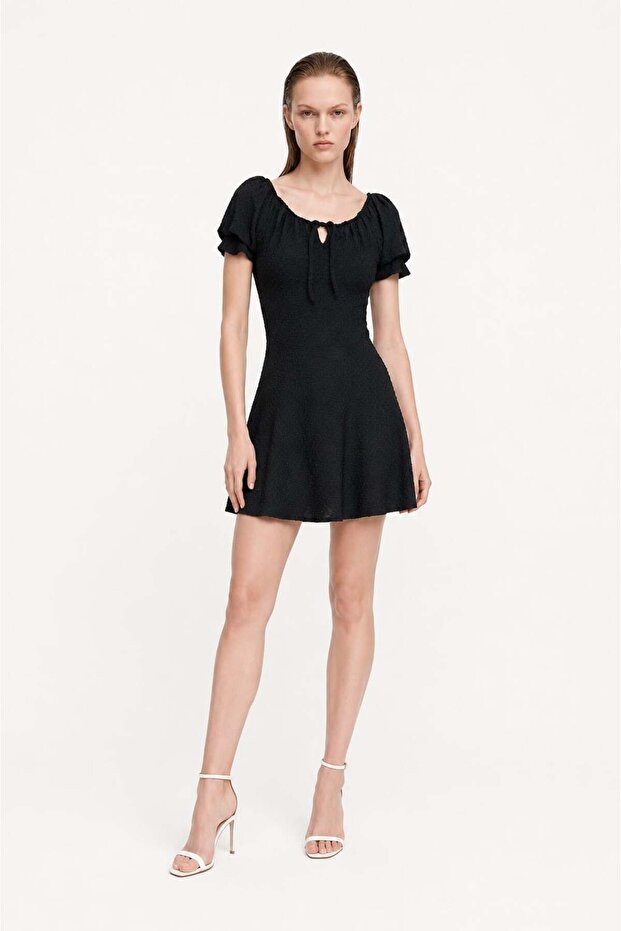 Boat Neck Midi Length Dress