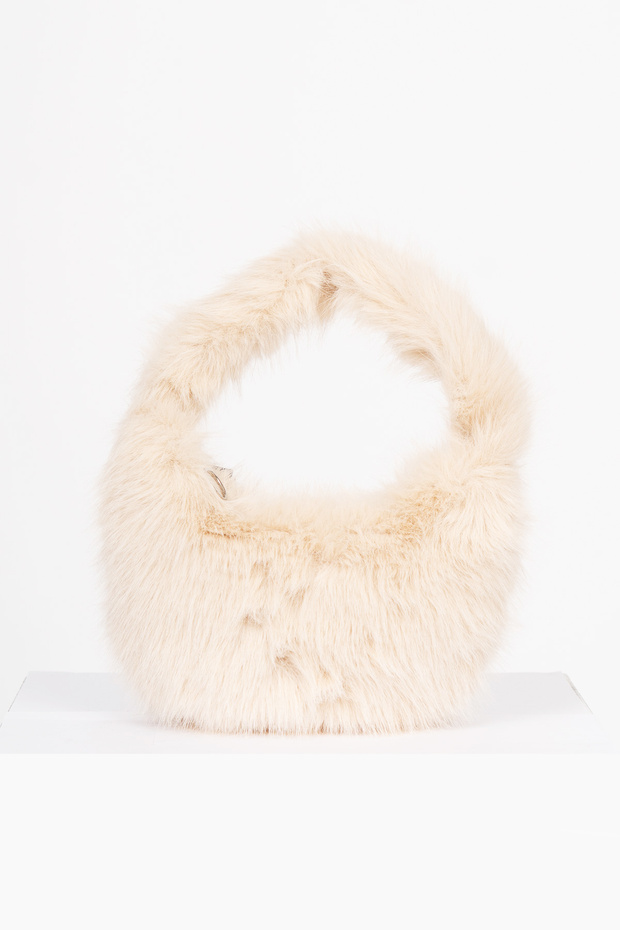 Women's Winter Beige Handbag Lolita Plush Bag C19