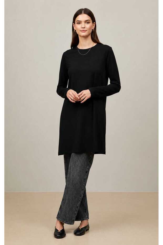 Women's Basic Tunic Long Sleeve T-Shirt Blouse Regular Fit Comfortable Daily Stylish Model
