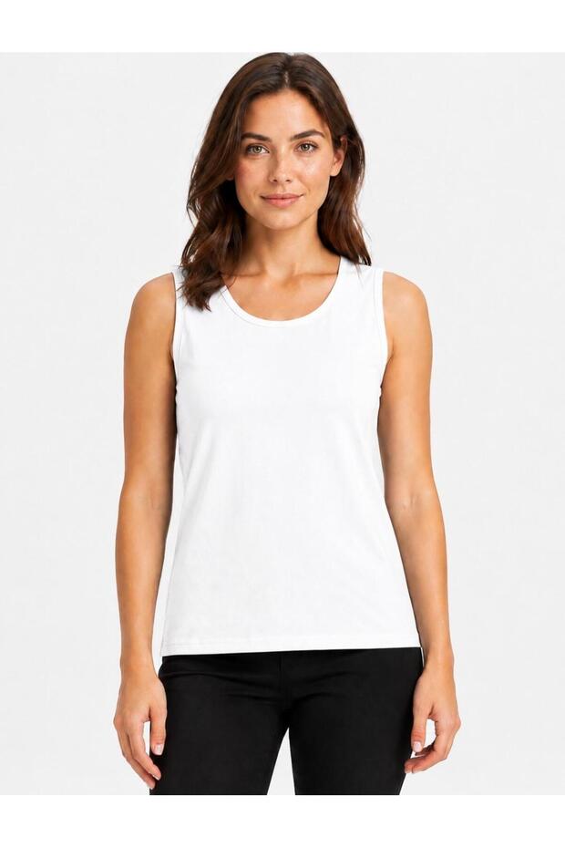 Women's White Lycra Single Jersey Wide Strap Athlete T-Shirt-D2277