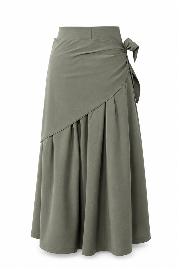 Waist Belted Scarf Skirt