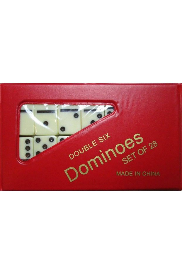 Dominoes Double Six Game Mini Set of 28 Travel Game Tile Size is for Travel, Case Color May Vary.