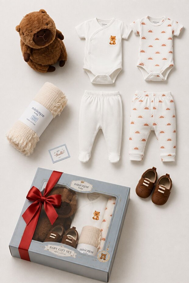 Baby Boy Premium Plush Toy 7 Piece Newborn Jumpsuit Body Blanket Gift Boxed Hospital Release