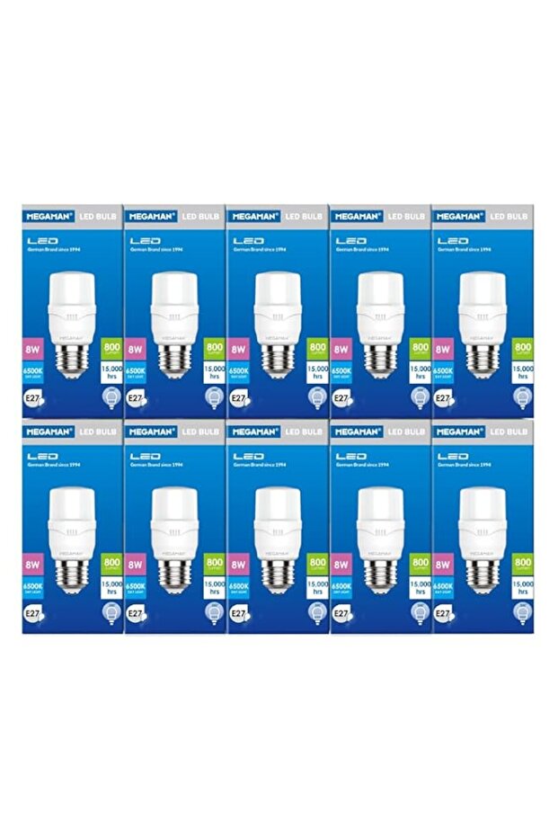 Megaman Led 8w 6500k Day Light E27 HalfStick (pack of 10)