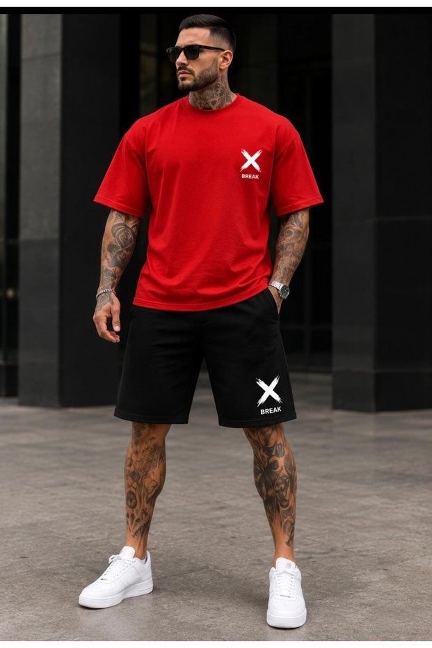 Men's T-Shirt Shorts - T-Shirt with Shorts Top and Bottom Set Printed