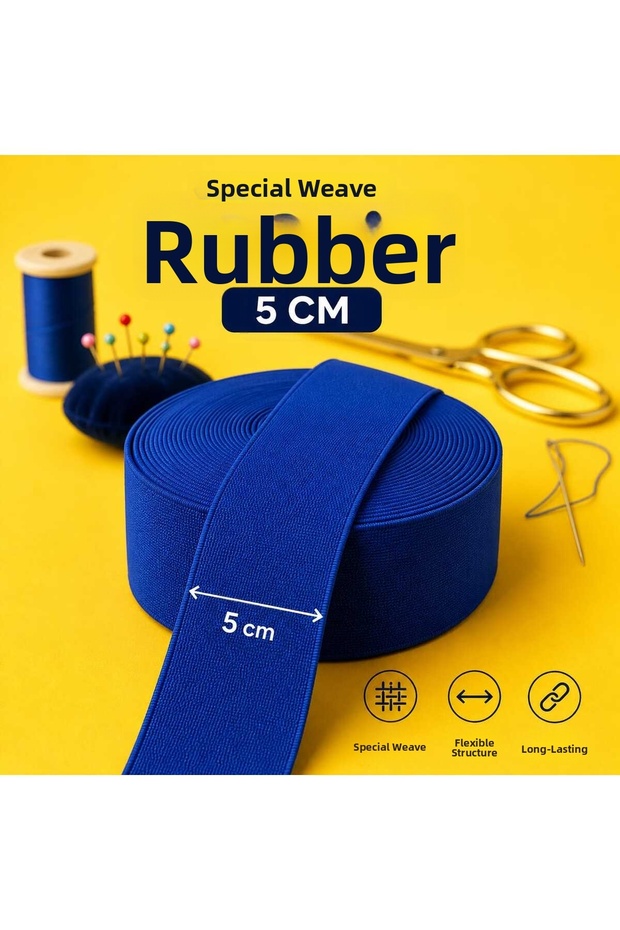 Hard Woven Colorful 5 cm Durable Leg and Waist Elastic 1 Pack 3 Meters