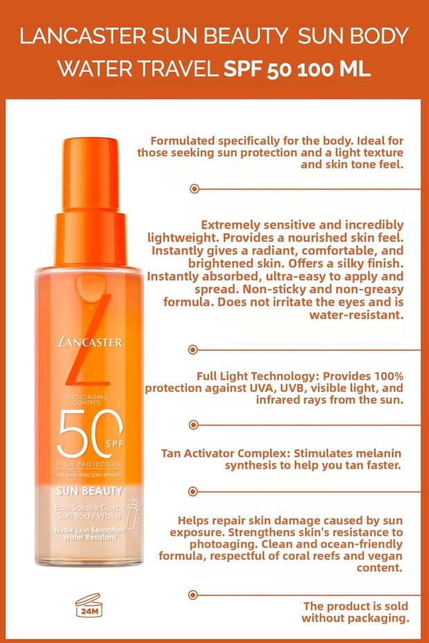 سون بيوتي - ماء الجسم الواقي الخفيف والمنعش بعامل حماية من الشمس SPF 50، 100 مل