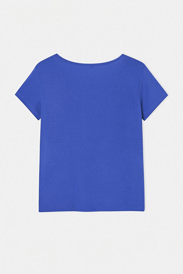 Saks Soft Yumuşak Kumaş Örme Büyük Beden Bluz TBBSS26AF00105 - 6