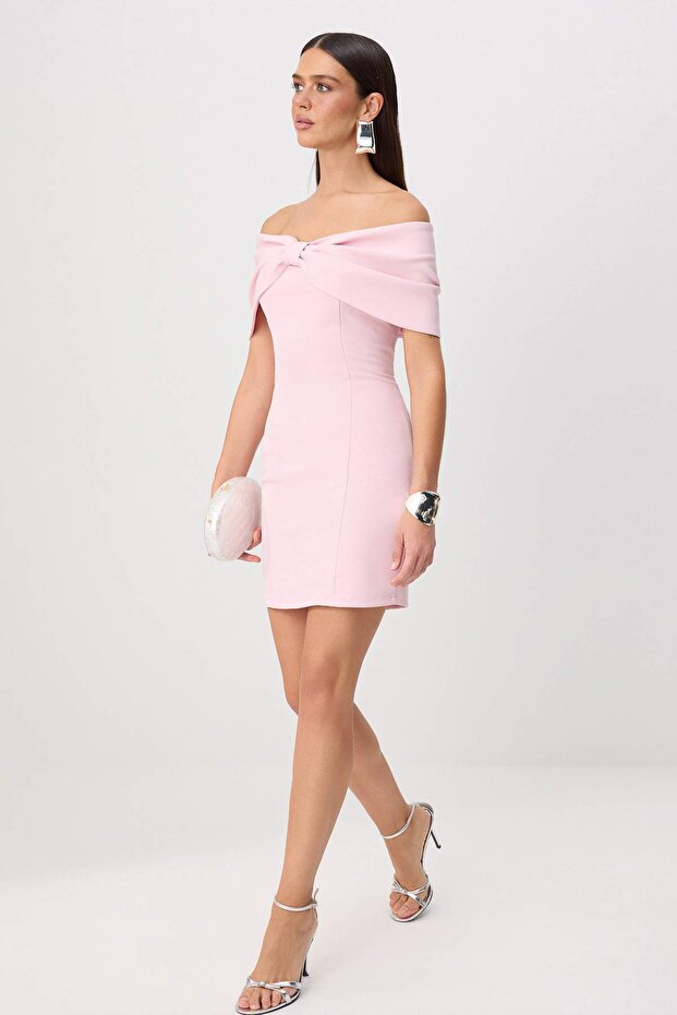Pembe Straplez Prenses Finike Kısa / Mini Astarlı Abiye Mezuniyet Party Elbise TPRSS26EL00096 - 1