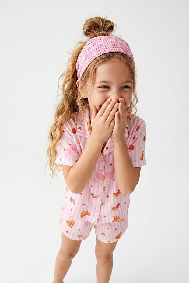 Pink Girl's Pajama Set Tkdss26Pt00024