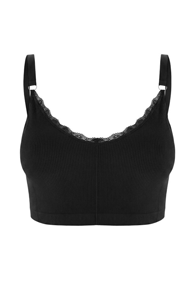 Çok Renkli 2li Seamless/Dikişsiz Dantel Detaylı Kapsız Askılı Bralette Sütyen TBBSS26CW00018 - 10